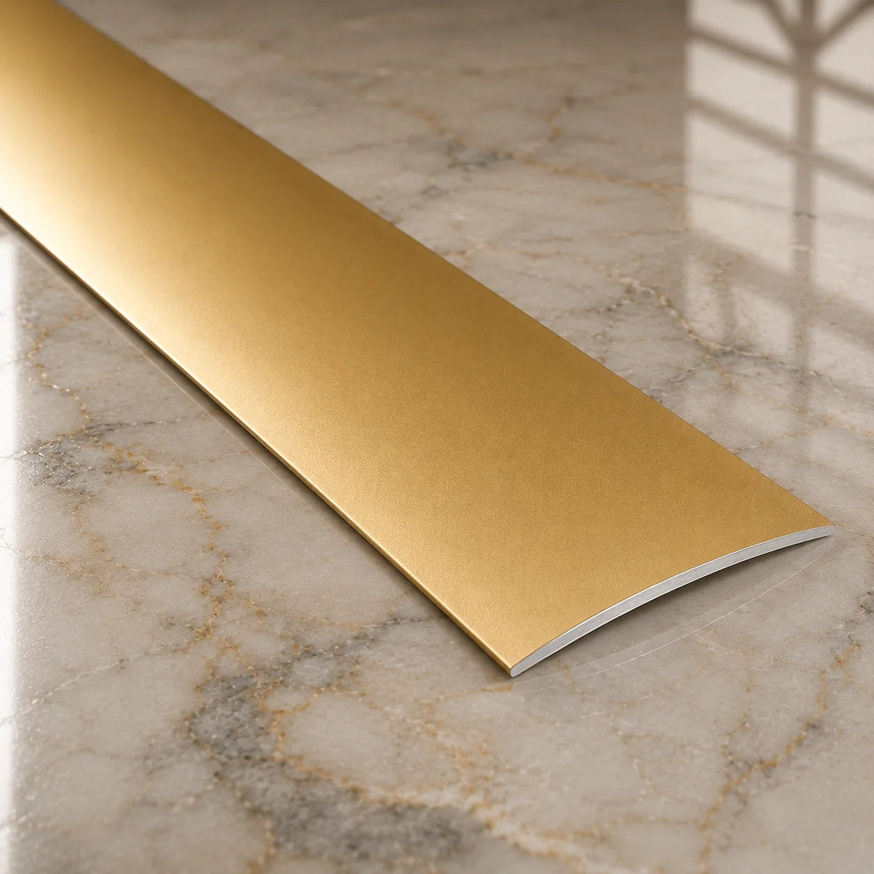 Self Adhesive Aluminium Door Threshold Strip 80 MM 60 MM x 1000 MM Length Anodised LPO80K LPO60K In Gold Color